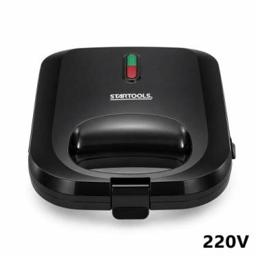 Imagem de Sanduicheira Grill 2 em 1 Elétrica 750W Antiaderente Grelha Carnes e F