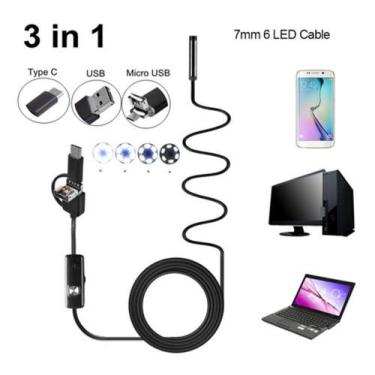 Imagem de Câmera Endoscópica Tipo C Usb para Smartphone com UVC Notebook 5 Metro