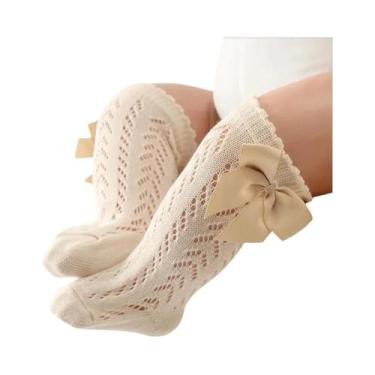 Imagem de Meias De Verão Para Meninas Bebê Até O Joelho, Meias Longas De Algodão