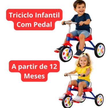 Imagem de Triciclo Infantil Com Pedal - Azul - UNITOYS