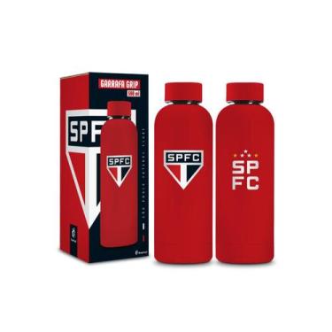 Imagem de Garrafa termica grip 500ml emborrachado times - sao paulo - Brasfoot
