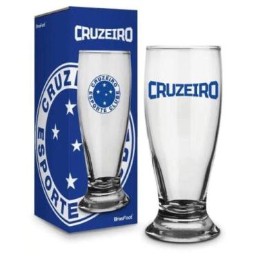 Imagem de Copo Munich Times 200ML Cruzeiro II em Vidro Resistente Azul Brasfoot