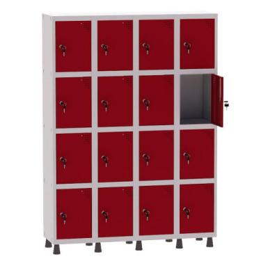 Imagem de Armário Guarda Volume Locker Roupeiro 4 Vãos 16 Portas Aço GRF504/16 C