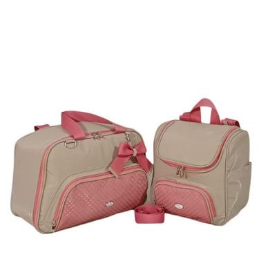 Imagem de Kit Bolsa Maternidade Completo 3 Peças Grande, Mochila E Trocador Impe