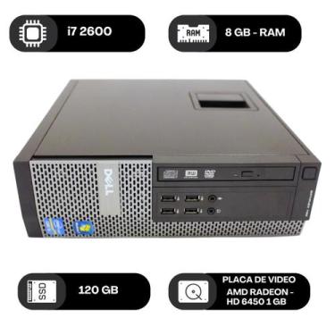 Imagem de Computador Dell OptiPlex 790 i7 2ª Geração 8GB RAM SSD 120GB Placa AMD
