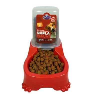 Imagem de Comedouro ou Bebedouro Automático Dupla Função Cães E Gatos Vermelho -