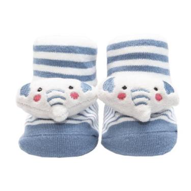 Imagem de Pantufa com Chocalho Elefante Antiderrapante Bebê - CLINGO