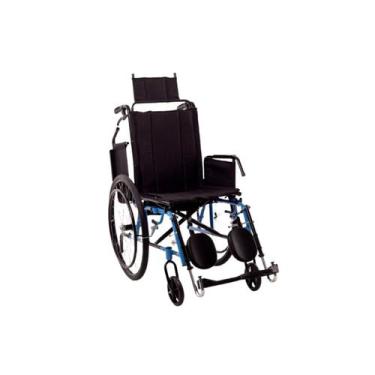 Imagem de Cadeira de Rodas Reclinável Angra 44CM Azul - Carone