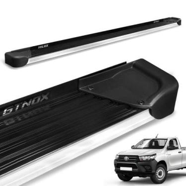 Imagem de Estribo Lateral Hilux CS 2016 a 2023 Alumínio Preto A4 - Gtnox