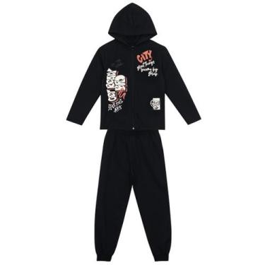 Imagem de Conjunto infantil menino em Moletom Brandili, 4, Preto