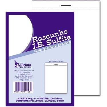 Imagem de Bloco para Rascunho Sulfite 80X110MM C/100 FLS PCT.C/05 - Tamoio