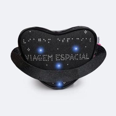 Imagem de Bolsa de Led Pampili Viagem Espacial Preta Glitter 600.1263, Preto