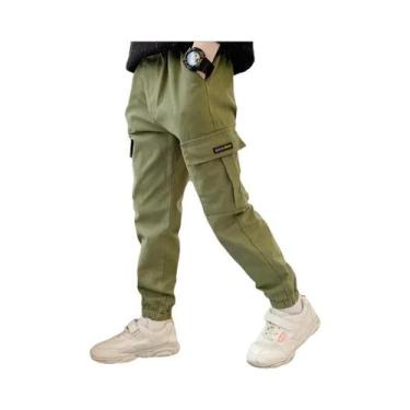 Imagem de Calças Esportivas Slim Fit Para Meninos Em Cores Sólidas, Calças Casua