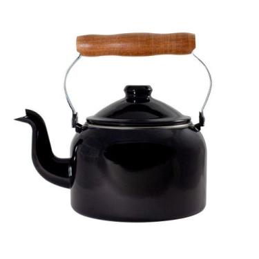 Imagem de Chaleira Tradicional Esmaltada Preta 1,8 L Ewel