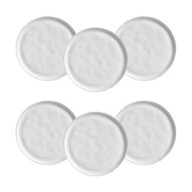 Imagem de Conjunto de Pratos de Sobremesa Linhas New White Stoneware 6 Peças 21,5CM Branco Porto Brasil