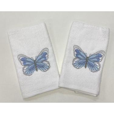 Imagem de Kit 2 Toalhas de Lavabo Bordadas Marken Fassi, Borboleta