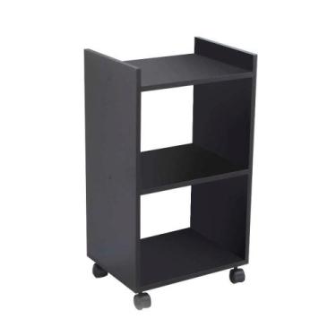 Imagem de Armário Organizador Móvel Multiuso Preto com Rodinhas 40cm - Mercado d
