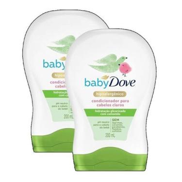 Imagem de KIT 2 Condicionador BABY DOVE Infantil CABELOS CLAROS Hidratação Enriq
