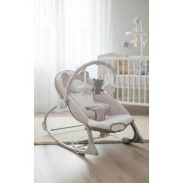 Imagem de Cadeira Descanso Bebê Musical Ursinho Polar Bege - Até 18kg - Congratu