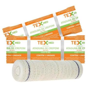 Imagem de Atadura Crepom Faixa Bandagem Elástica 20cmx1.2m Kit 36 Un - TEXMED