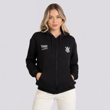 Imagem de Jaqueta Corinthians Luz da Fiel Feminino Preto, P