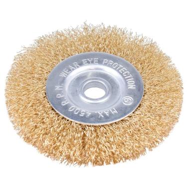 Imagem de Escova Circular Ondulada Latonada 4 Polegadas Furo 1-2 0,3mm para Tratamento de Superficies Worker 936065