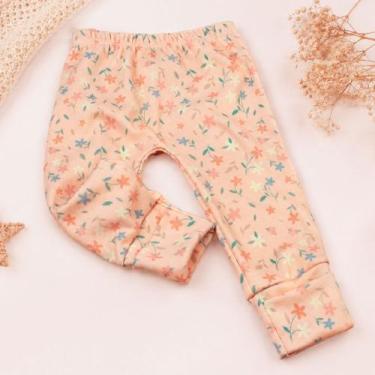 Imagem de Calça Para Bebês Tecido Macelin Estampadinho e Pé Reversível de 0 a 12