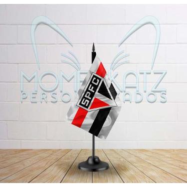 Imagem de Mini bandeira de mesa São Paulo 20x12cm  Personalizada  Haste de 28cm 