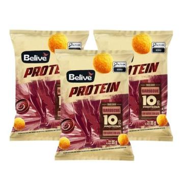 Imagem de Kit Salgadinho Barbecue Protein Sem Glúten Sem Lactose - Belive 3 Unid