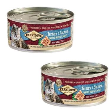Imagem de KIT Lata Pet Gatos Carnilove Patê Peru E Salmão 2x100g