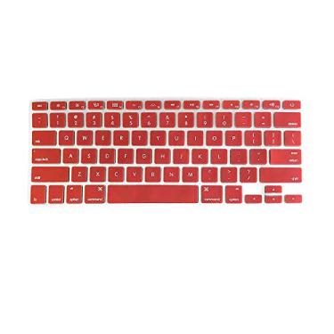 Imagem de Capa de teclado TPU Película protetora de teclado à prova de poeira compatível com Apple MacBook Air 13,3 polegadas A1466 / A1369 vermelho escuro