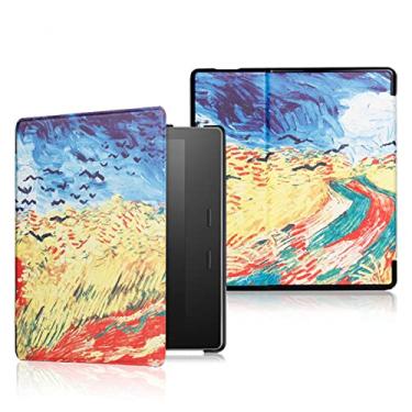 Imagem de CCOO Nova capa para Kindle Oasis (9ª, 2017 lançada e 10ª geração de 2019, 7 polegadas), nova capa inteligente de couro com hibernação automática