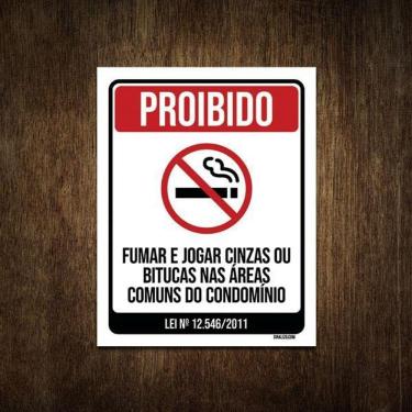 Imagem de Placa De Sinalização - Proibido Fumar No Condomínio 27X35