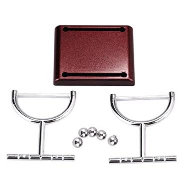 Imagem de dispositivo de física da ciência,Bolas de equilíbrio Newton, brinquedo de bolas de equilíbrio, bola de aço de metal, brinquedo divertido de mesa de pêndulo presente, base em forma de T mini