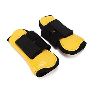 Imagem de Botas de tendão de cavalo, PU Shell Botas de tendão de cavalo Belo acabamento, não escorregadio para salto de cavalo(amarelo)