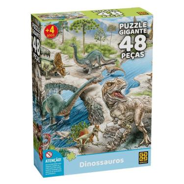 Imagem de Quebra Cabeça Puzzle Gigante 48 Peças Dinossauros