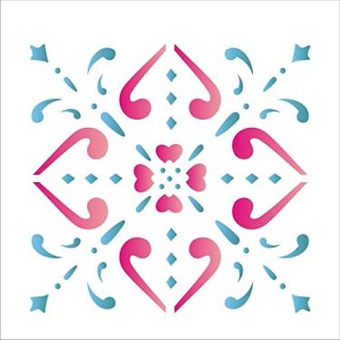 Imagem de Stencil de Plástico para Pintura OPA 10 x 10 cm - 1347 Ladrilho Espada