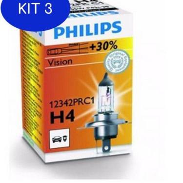 Imagem de Kit 3 Lampada Philips H4 Ecosport 1.6 8V 03 A 08 Baixo/ Alto