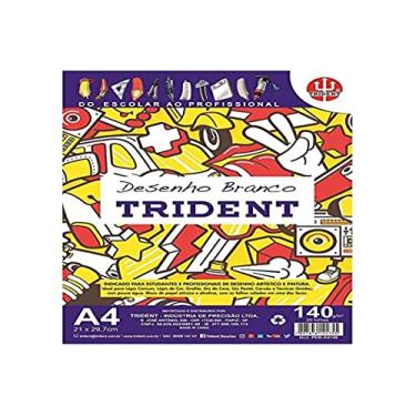 Imagem de Papel Desenho 140 g/m² A4, Branco, 21 x 29.7 cm, 20 Folhas, Trident