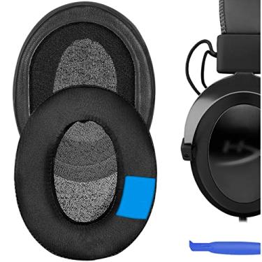 Imagem de Geekria Almofadas auriculares esportivas extra grossas de gel refrescante para fones de ouvido HyperX Cloud III, Cloud II, Mix, Alpha, Cloud Flight, Stinger, Revolver S, peças de reparo (preto)