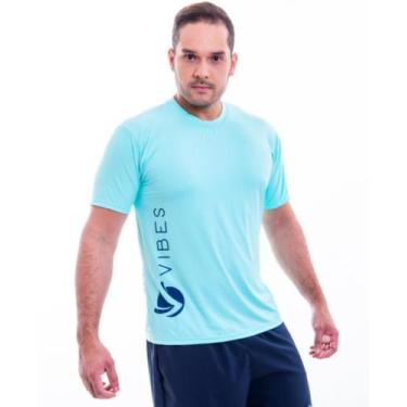 Imagem de Camiseta Masculina Azul Água  Com Proteção Uv50 - Vibes