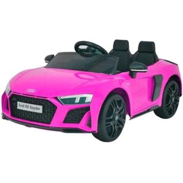 Imagem de Carrinho Elétrico Infantil Audi R8 C/ Controle Farol Luz 12V Rosa - Im