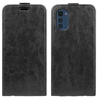 Imagem de HONGYAN Capa de telefone Para Motorola Moto E32 4G R64 TEXTURA Única capa de couro de couro vertical Capa protetora