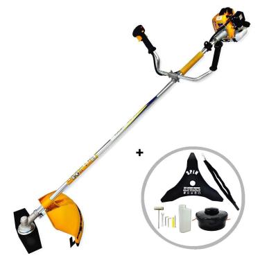 Imagem de Roçadeira Semiprofissional Vulcan VR260H 2T 26CC 0,9HP Potente com Lâmina Facão + Faca Extra 3 Pontas Furo 25mm Tamanho 330mm Espessura 2,9mm