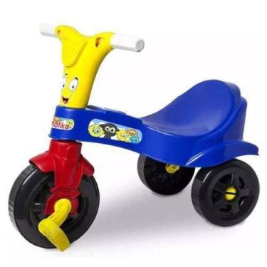 Triciclo Velotrol Motoca Infantil Empurrador Dino Azul