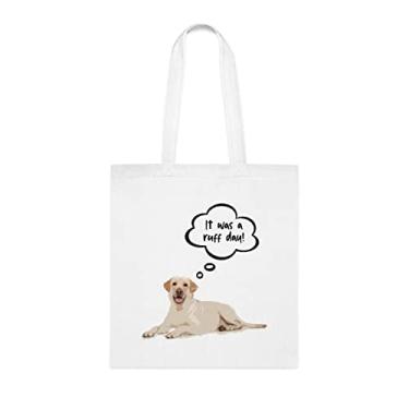 Imagem de Sacola para cães labador, presente para cachorro labador, presente para labador, aniversário de cachorro labador bolsa de ombro para cachorro labador, bolsa reutilizável para cães labadores, Branco