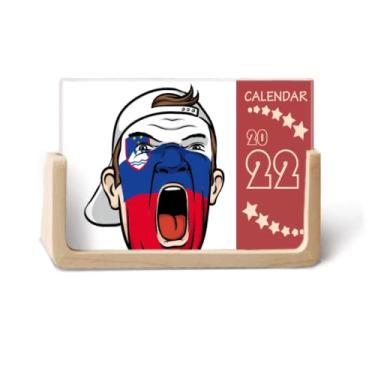 Imagem de Agenda calendário de mesa 2022 com a bandeira da Eslovênia para maquiagem, 12 meses