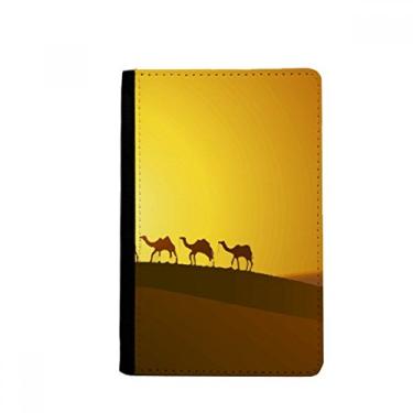 Imagem de Sunset All the Way to the Silk Road Camel Desert Passport Holder Notecase Burse Carteira Capa Cartão Bolsa, Multicolor