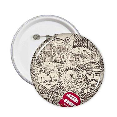 Imagem de Bus Britânico Londres Olhos Big Ben UK Broche Emblema Acessório Decoração 5 peças