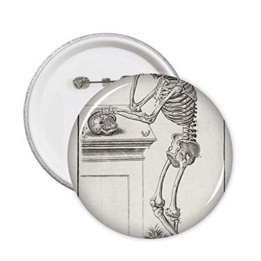 Imagem de Decoração esqueleto corpo humano padrão pinos crachá botão emblema acessório decoração 5 peças